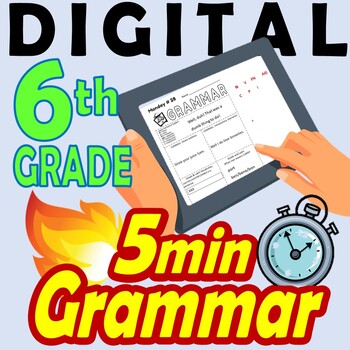 Preview of DIGITAL Grammar Daily Grammar Worksheets Spiral 6th GRADE DISTANCE LEARNING