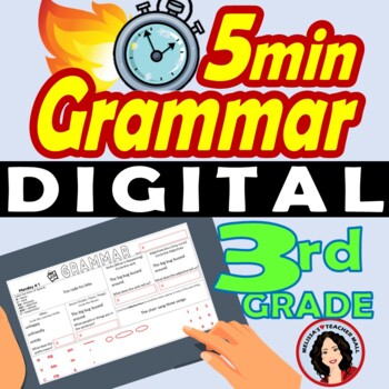 Preview of DIGITAL Grammar Daily Grammar Worksheets Spiral 3rd GRADE DISTANCE LEARNING