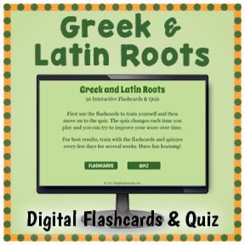 Preview of DIGITAL Greek and Latin Roots Flashcards and Quizzes