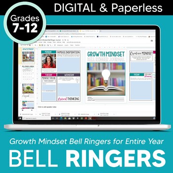 Preview of DIGITAL Growth Mindset Bell Ringer Journal for School Year: Back to School
