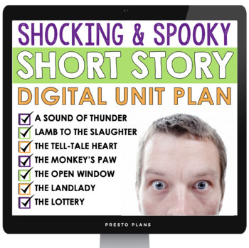 Preview of Short Story Digital Unit Plan - Scary & Surprising Stories Lessons & Activities