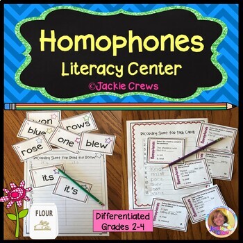 Preview of HOMOPHONES LITERACY HANDS-ON LITERACY CENTER Plus EASEL Pages