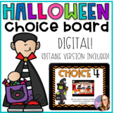 DIGITAL Halloween Choice Board  - Distance Learning