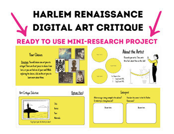 Preview of DIGITAL Harlem Renaissance Art Critique Mini-Research Project