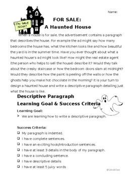 haunted house description essay