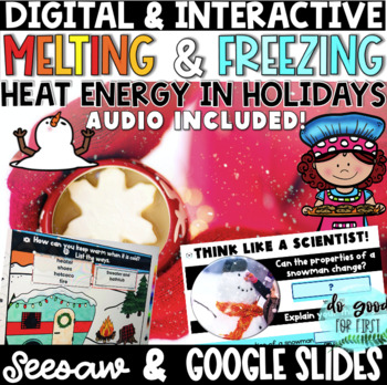 Preview of DIGITAL Heat Energy, Melting & Freezing - Google Slides & Seesaw
