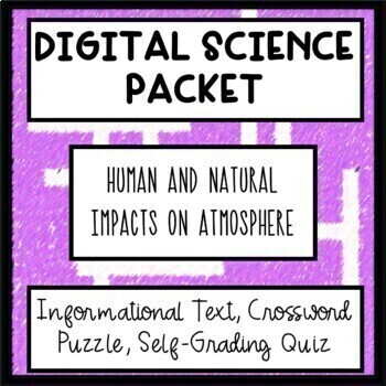 Preview of DIGITAL Human Natural Impacts on Atmosphere Climate Reading Text Crossword Quiz