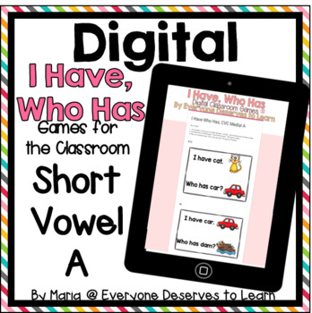 Preview of DIGITAL I Have Who Has Classroom Game: Short Vowel A