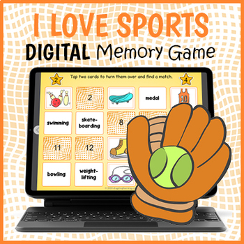 Preview of DIGITAL I Love Sports Memory Matching Card Game