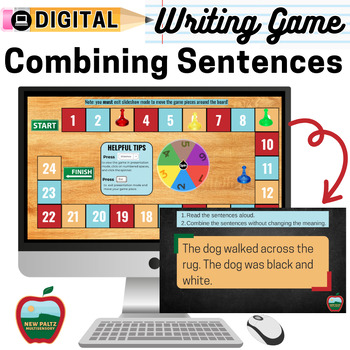 Preview of DIGITAL, INTERACTIVE Combining Sentences Board Game - Writing Skills