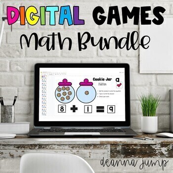 Preview of Digital Math Games and Activities for Kindergarten or First Grade, Google Slides