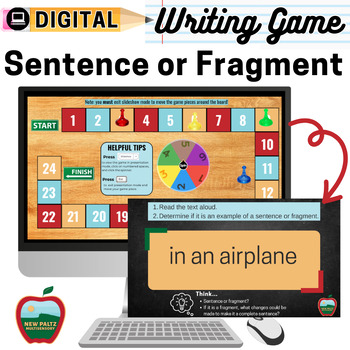 Preview of DIGITAL, INTERACTIVE Sentence or Fragment Board Game - Writing Skills