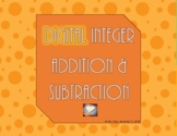 DIGITAL Integer Addition & Subtraction - Number Lines & Ca