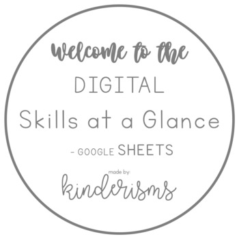 Preview of DIGITAL - Kindergarten Skills at a Glance - Google SHEETS