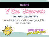 DIGITAL Kindergarten TEKS "I CAN" Statements for HEALTH!