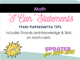 DIGITAL Kindergarten TEKS "I CAN" Statements for MATH!