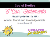 DIGITAL Kindergarten TEKS "I CAN" Statements for SOCIAL STUDIES!