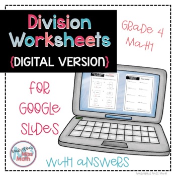 Preview of Digital Long Division Worksheets for Google Slides with Answer Keys