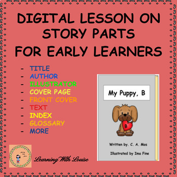 Preview of DIGITAL LESSON ON TITLE, AUTHOR, ILLUSTRATOR AND OTHER IMPORTANT PARTS OF A BOOK