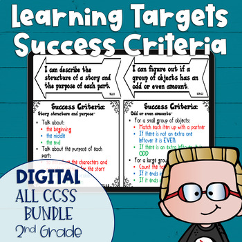 Preview of DIGITAL Learning Target and Success Criteria All Subject MEGA BUNDLE 2nd Grade