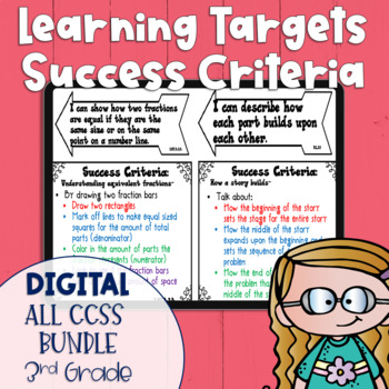 Preview of DIGITAL Learning Target and Success Criteria All Subject MEGA BUNDLE 3rd Grade