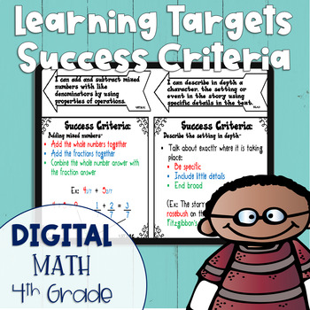 Preview of DIGITAL Learning Target and Success Criteria All Subject MEGA BUNDLE 4th Grade