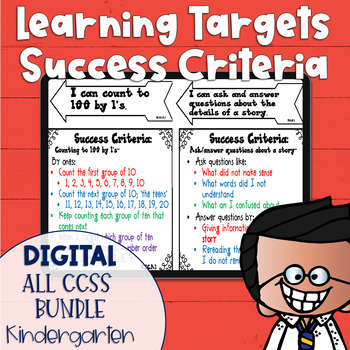 Preview of DIGITAL Learning Target and Success Criteria All Subject MEGA BUNDLE Kinder
