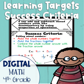Preview of DIGITAL Learning Target and Success Criteria BUNDLE for Math 4th Grade