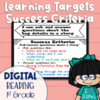 Preview of DIGITAL Learning Target and Success Criteria BUNDLE for Reading 1st Grade