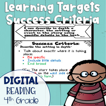 Preview of DIGITAL Learning Target and Success Criteria BUNDLE for Reading 4th Grade