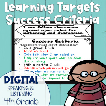 Preview of DIGITAL Learning Target and Success Criteria BUNDLE for Speaking & Listening 4th
