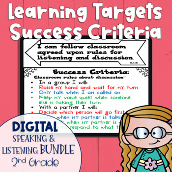 Preview of DIGITAL Learning Target and Success Criteria BUNDLE for Speaking & Listening 3rd