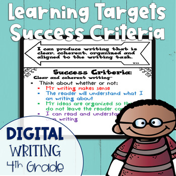 Preview of DIGITAL Learning Target and Success Criteria BUNDLE for Writing 4th Grade