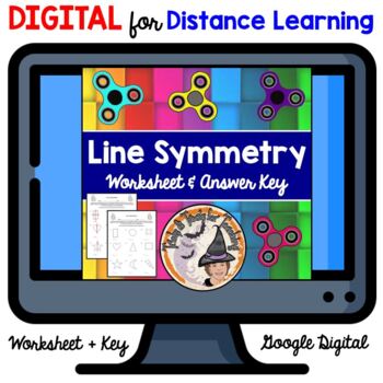 Preview of DIGITAL Line Symmetry Worksheet with Answer Key