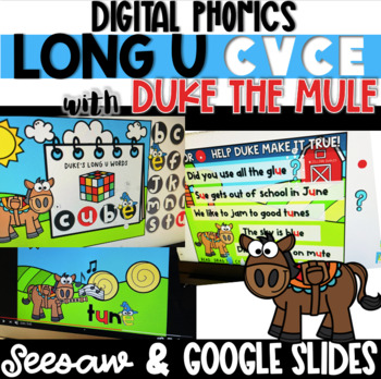 Preview of DIGITAL Long u with CVCe - Google Slides & Seesaw!