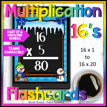 Preview of DIGITAL MULTIPLICATION FLASHCARDS 16'S    (Part of Growing Bundle)