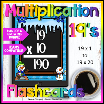 Preview of DIGITAL MULTIPLICATION FLASHCARDS 19's   (Part of Growing Bundle)