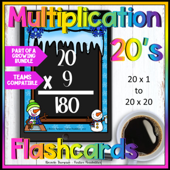 Preview of DIGITAL MULTIPLICATION FLASHCARDS 20's   (Part of Growing Bundle)