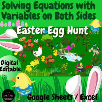 Preview of DIGITAL Math Easter Egg Hunt - Solving Equations with Variables on Both Sides