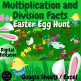 DIGITAL Math Easter Egg Scavenger Hunt Multiplication & Di