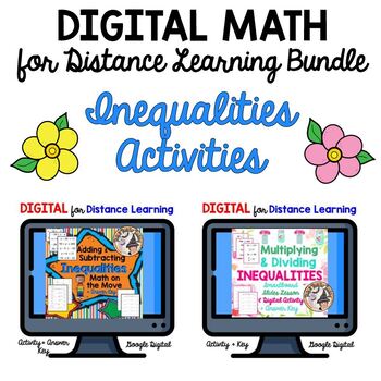 Preview of DIGITAL Math INEQUALITIES Graphing Activity BUNDLE with Answer Keys