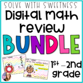 DIGITAL Math Review BUNDLE for 1st and 2nd Grade