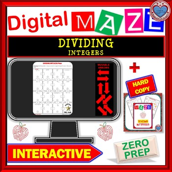 Preview of DIGITAL Maze - Dividing Integers