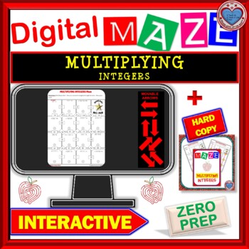 Preview of DIGITAL Maze - Multiplying Integers