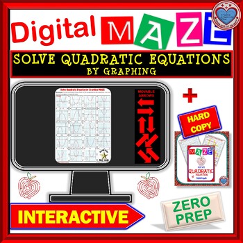 Preview of DIGITAL Maze - Solve Quadratic Equation by Graphing