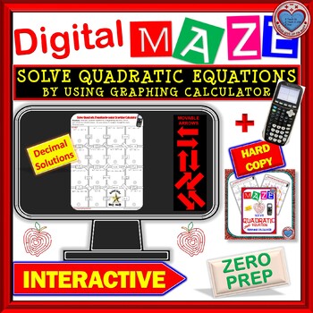 Preview of DIGITAL Maze - Solve Quadratic Equation using Graphing Calculator