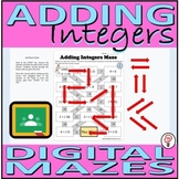 DIGITAL Maze Worksheets - Adding Integers      (Drag and Drop)