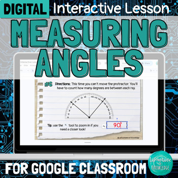 Preview of DIGITAL Measuring Angles with Protractor Interactive Lesson for Google Classroom