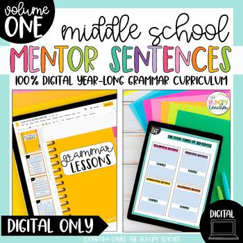 Preview of Digital Only Mentor Sentences for Middle School Grammar Activities | Volume One