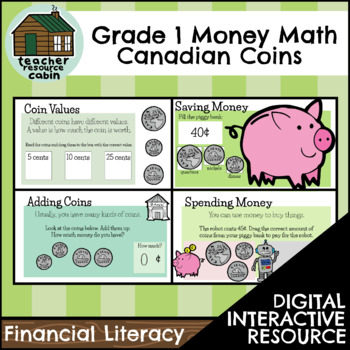 Preview of DIGITAL Money Math Canadian Coins (Grade 1 New 2020 Ontario Financial Literacy)